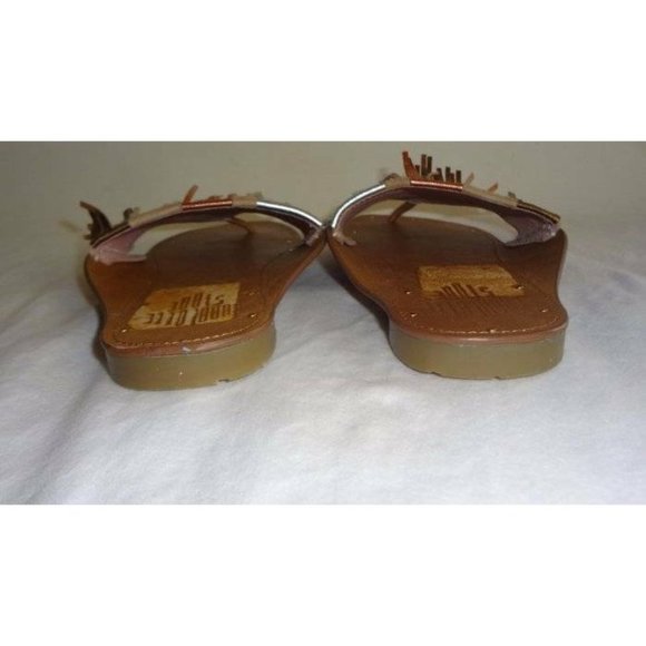 Charlotte Stone Odell Fringe Suede Sandals Slides - Picture 10 of 11